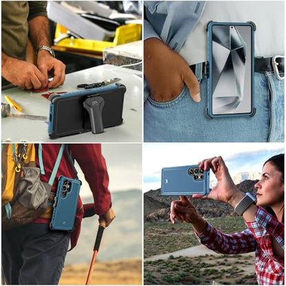 M MYBAT PRO for Samsung Galaxy S25 Ultra Case with 360° Rotating Stand - color: Blue, size: Samsung Galaxy S25 Ultra