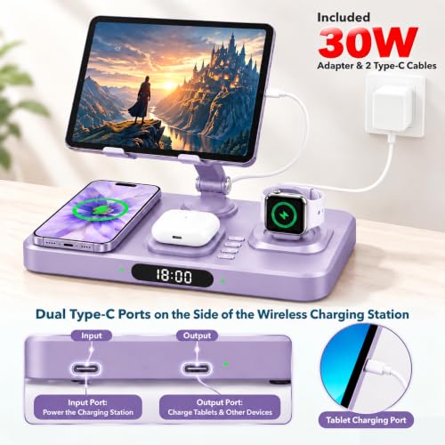 Wireless Charging Station for Apple Devices, Only for Apple Watch Charging - color: Purple