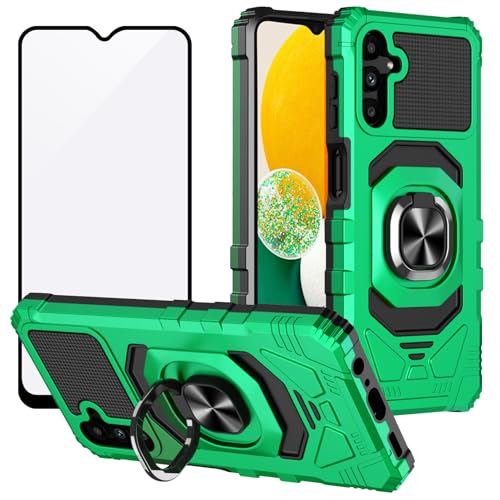 Ailiber for Samsung Galaxy A16 5G Case with Kickstand, A16 Case with Screen Protector, for Magnetic Car Mount, Heavy Duty, Rugged Shockproof Cell Phone Cover for Samsung A16-Green - color: Ring Kickstand & Screen Protector & Green