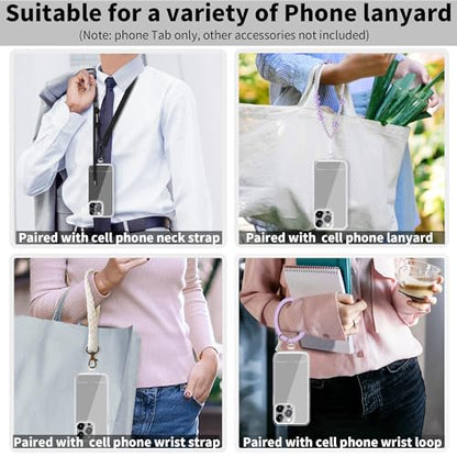 TACOMEGE Transparent Phone Tether Tabs, T Type - Silver Buckle