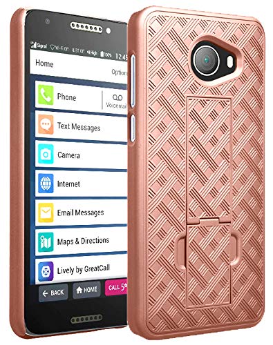 Nakedcellphone Kickstand Cover for Jitterbug Smart 2 Phone Case - Rose Gold | Slim Hard Shell with Stand, Satisfying Texture, For Lively Smart2 (Year 2018, Model 5049SJBS2) - color: Rose Gold