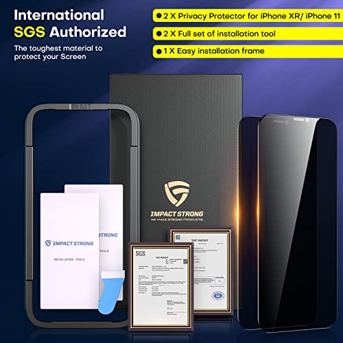 ImpactStrong Anti-Spy Privacy Screen Protector for iPhone 12 Pro Max (6.7-Inch), 9H Tempered Glass, Shatter-Resistant, Anti-Scratch, Easy Install Kit, Case Friendly, 2-Pack - size: iPhone 12 Pro Max