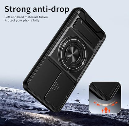 Compatible with ZTE Nubia Red Magic 10 Pro Case Cover,Compatible with ZTE Nubia Red Magic 10 Pro+ / 10S Pro NX789J with Slide Camera Cover Phone Stand Protective Case Black - color: Black, size: Compatible with ZTE Nubia Red Magic 10 Pro