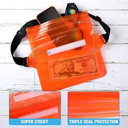 24 Pcs Phone Waterproof Pouch Bag with Waist Strap Waterproof Fanny Pack Keep Your Phone and Valuables Safe and Dry for Beach Accessories Kayaking Swimming Boating Snorkeling Pool Water Park, 12 Color