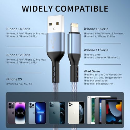 iPhone Charger 3pack 10FT Apple MFi Certified Lightning Cable