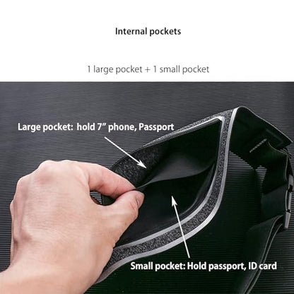 Running belt,Slim Running Waist Fanny Pack Runner Exercise Phone Belt Hip Pouch Bag for Women Men iphone Samsung (Black Grey) - color: Black Grey