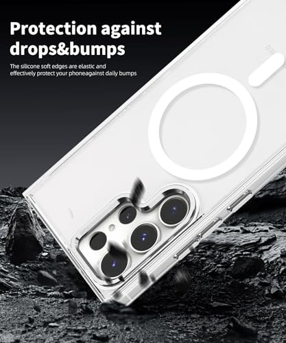 Lunivop for Samsung Galaxy s24 Ultra Case Hard [Compatible with Magsafe Wireless Charging] Yellowing Resistant Magnetic Cover Clear para S 24 Ultra 6.8 '' 5G 2024 Rugged Best Phone Cases Clear - color: Clear, size: Compatible with Samsung Galaxy S24 Ultra