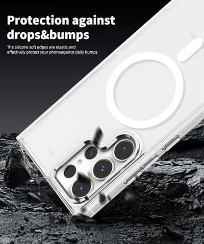 Lunivop for Samsung Galaxy s24 Ultra Case Hard [Compatible with Magsafe Wireless Charging] Yellowing Resistant Magnetic Cover Clear para S 24 Ultra 6.8 '' 5G 2024 Rugged Best Phone Cases Clear - color: Clear, size: Compatible with Samsung Galaxy S24 Ultra