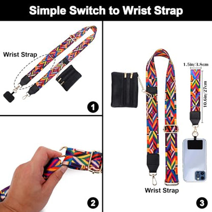 XANGNIER Clip and Go Strap for Phone with Wallet Crossbody,Multicolor 10 - color: Multicolor 10