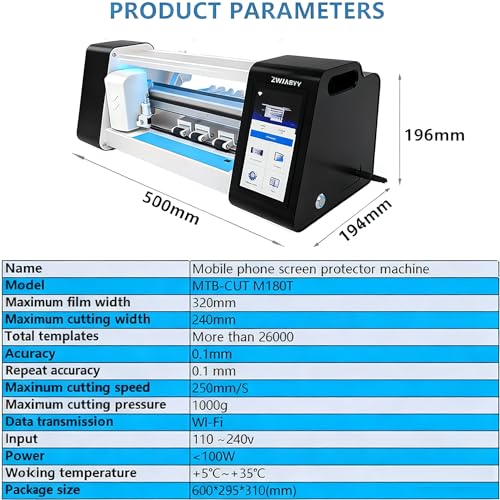 Intelligent Film Cutting Machine for Hydrogel TPU Screen Protectors for Front of The Cellphone,Mobile Phone Screen Protector Machine Cutting,for Smartphones