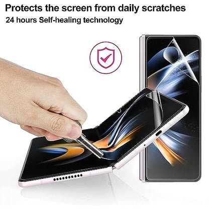 Hydrogel Film Screen Protector Compatible with Samsung Galaxy Z Fold 4 Ultra-Thin Flexible TPU Film for Galaxy Z Fold4 [Not Glass][High Sensitivity][HD Clear][Fingerprint Support]