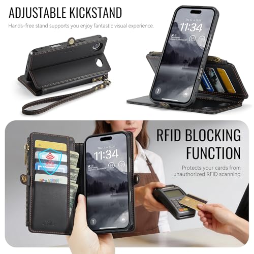 for iPhone 17 Air - Phone Case Wallet Magnetic Detachable, Black - color: Black, size: iPhone Air