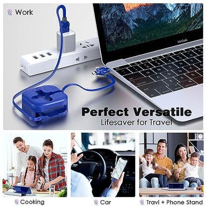 3 in 1 Multi Charging Cable 4A, Multiple Chargers for All Devices, 4Ft 2Pcs