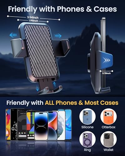 Car Phone Mount with Magnetic Clip for Magsafe & Android Cell Phone