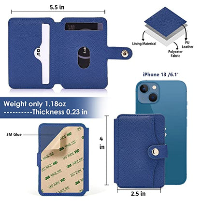 M-Plateau Slim Leather Phone Wallet Stick on With Adhesive Sticker - color: Navy Blue