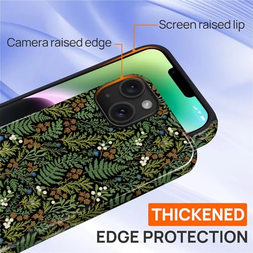 Case for iPhone 14 Plus, Shockproof Hybrid Protective Phone Case, Dual-Layer Drop Protection Anti-Scratch, Fern Leaf - color: Fern Leaf, size: iPhone 14 Plus