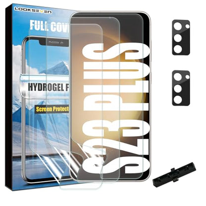 3 Hydrogel Films + 2 Tempered Glass Lens Protector For Galaxy S23 Plus - size: S23 Plus