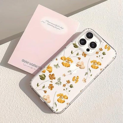 IAIYOXI Clear Case for iPhone 16 Pro, [Crystal Clear Military-Grade Drop Protection], Non-Yellowing, Slim Lightweight Transparent TPU Bumper Phone Case Cover Design - Yellow Flower - color: Yellow Flowers, size: iPhone 16 Pro
