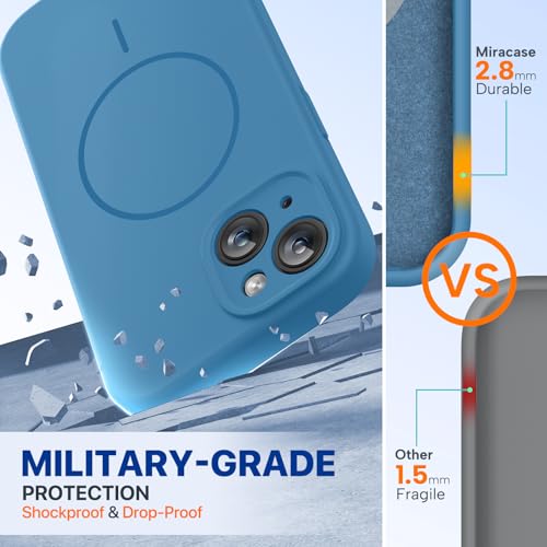 miracase Compatible with iPhone 15 Case, [Soft Anti-Scratch Microfiber Lining], Liquid Silicone Case Gel Rubber Shockproof Drop Protection Phone Case for iPhone 15, Capri Blue - color: Capri Blue, size: iPhone 15
