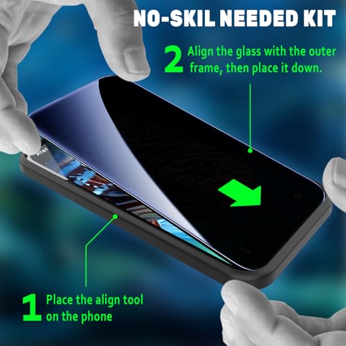 3 Pack for iPhone 14 Pro Max iPhone15 iPhone 16 Pro Max Screen Protector,Tempered Glass,2 HD 1 Privacy with Installation Frame Anti-spy HD 12FT Military Grade Shatterproof Bubble Free - size: 99001