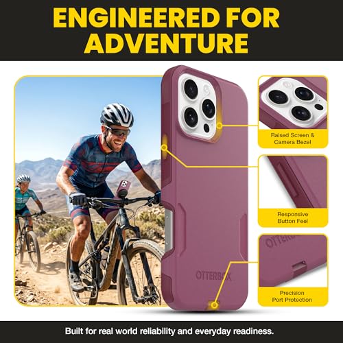 OtterBox iPhone 16 Pro Max – Commuter Series Slim MagSafe Case - Foxberry | 3X Military Drop Protection - Dual-Layer Design - Pocket-Friendly - Raised Edges - Port Covers - Non-Retail Packaging - color: Foxberry