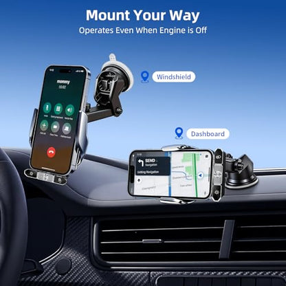 Car Phone Holder,Car Mount Charger,15W Wireless Charging & 10W Magnetic Charging(3 Connectors),Auto-Clamping Hands Free,Suction Cup Mount for Windshield,Mirror & Screen,Car Accessories & Gift - size: Universal | 3in1 Charging