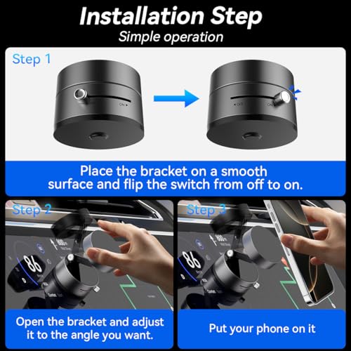 XO Simple is Beauty Upgrated Vacuum Suction Magnetic Phone Holder, Retractable Strong Suction Cup Magnetic Hands-Free Car Cellphone Mount Foldable Car Phone Stand for Car/Mirror/Gym(Not Charge Phone) - color: Space grey