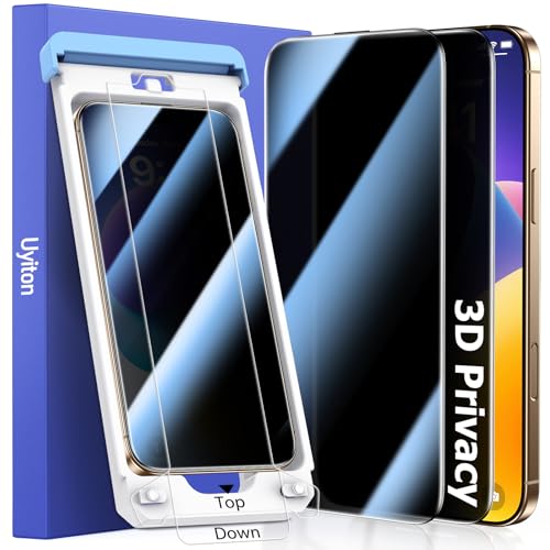 Uyiton 3D Full Glue Privacy Screen Protector for iPhone 16 Pro Max - size: iPhone 16 Pro Max