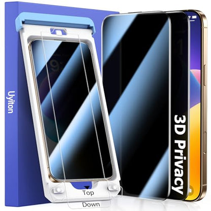 Uyiton 3D Full Glue Privacy Screen Protector for iPhone 16 Pro Max - size: iPhone 16 Pro Max