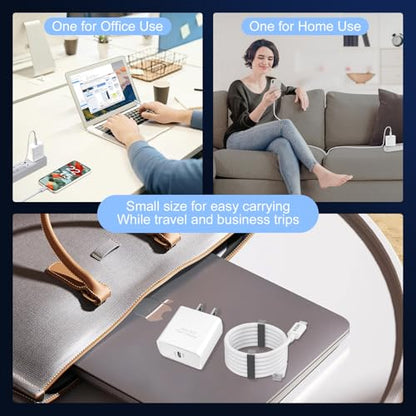 45W GaN USB C Fast Charger with 10FT C to C Cable for Google Pixel（White） - color: White, size: 10FT/3M