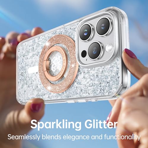 Syncwire Magnetic Phone Grip for MagSafe,Sparkle Ring Holder,Glitter Silver - color: Rose Gold