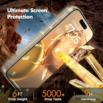 UNBREAKcable Privacy Screen Protector for iPhone 15 Pro, Full Coverage Shatterproof Tempered Glass [True 28°Anti Spy] [9H Hardness] [Easy Installation Frame] 2-Pack Private Screen for iPhone 15 Pro - size: iPhone 15 Pro