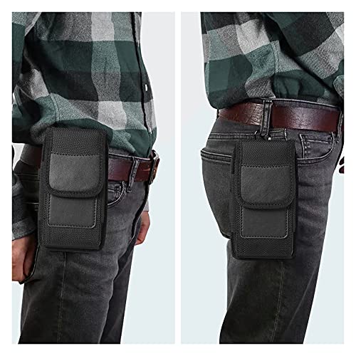 Vertical Nylon Cell Phone Holster Case with Belt Clip & Hook - XXL - size: XXL
