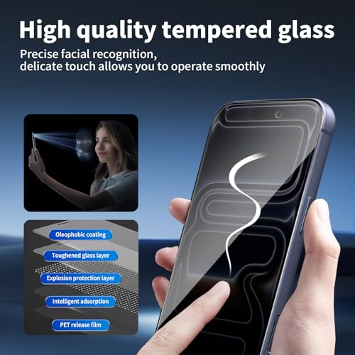 3 Pack For iPhone 17 Pro Max Privacy Screen Protector + 3 Pack Camera Lens Protector, 9H Hardness Anti-Spy Tempered Glass,with Installation Frame, Scratch-Resistant (iiPhone 17 Pro Max)
