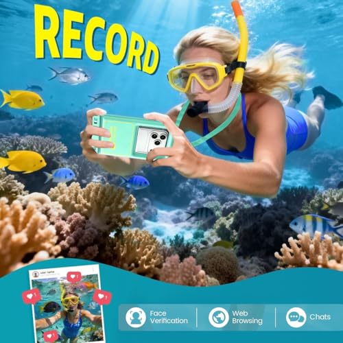 Waterproof Phone Pouch, 1 Pack IP68 Water Proof Cell Phone Case Floating | Beach & Cruise Essentials, Touch Screen, Dry Bag for iPhone 17 16 Pro Max Plus, Samsung Galaxy S26 S25/ Z Fold8 Ultra/Z Flip8 - color: Green, size: 7.5"