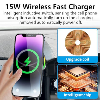 Car Magnetic Phone Mount for Subaru WRX 2022-2026 and Subaru Crosstrek 2024-2027 and Impreza 2024-2026 Auto Accessories Best Cellphone Holder Charger Fast 15W Wireless Charging Screen Stand - color: for Crosstrek 2024-2027,WRX 2022-26,Impreza 24-26