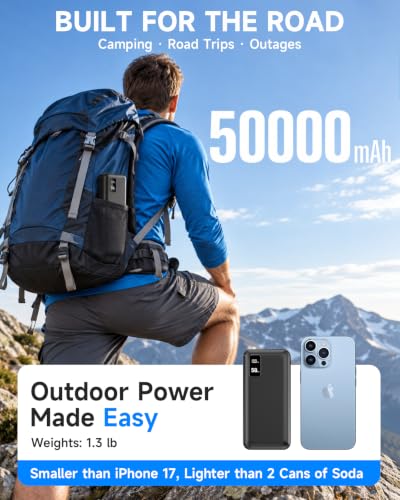 POIYTL 50000mAh Power Bank, Portable Charger 22.5W USB-C Battery Pack