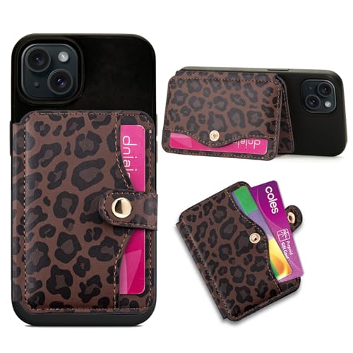 M-Plateau Credit Card Holder For Cell Phone With Slim Adhesive - color: Leopard Print