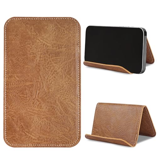 Airplane Travel Essentials for Flying Flex Flap Cell Phone Holder & Flexible Tablet Stand for Desk, Bed, Treadmill, Home & in-Flight Airplane Travel Accessories(1-Crazy Brown) - color: 1-Crazy Brown