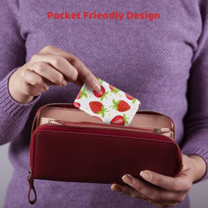 Sethruki Cute Portable Charger 5000mAh Ultra Slim USB C Power Bank for Girls Mini Fast Charging Small Battery Pack with Built in Cables for iPhone iPad Samsung Pixel Android Phones,Strawberry - color: strawberry