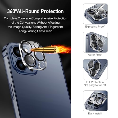ivoler 3 Pieces Tempered Glass Screen Protector for iPhone 15 Pro 6.1 Inch with 3 Pieces Rear Camera Protector, Easy Installation Tool, 9H Hardness, Anti-Scratch, Bubble-Free - size: iPhone 15 Pro 6.1 Pouces