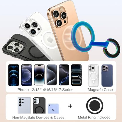 Magnetic Phone Ring Grip for MagSafe Compatible with iPhone Samsung (Color) - color: Colorful