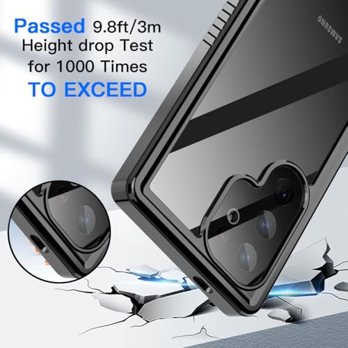 AICase for Samsung Galaxy S25 Ultra Case Waterproof, Clear Water Proof Shockproof Snowproof Dustproof Full Body Rugged Transparent Underwater Phone Case for Galaxy S25 Ultra Built-in Screen Protector - size: Galaxy S25 Ultra