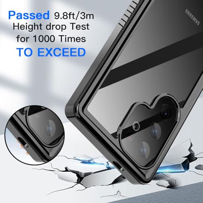 AICase for Samsung Galaxy S25 Ultra Case Waterproof, Clear Water Proof Shockproof Snowproof Dustproof Full Body Rugged Transparent Underwater Phone Case for Galaxy S25 Ultra Built-in Screen Protector - size: Galaxy S25 Ultra