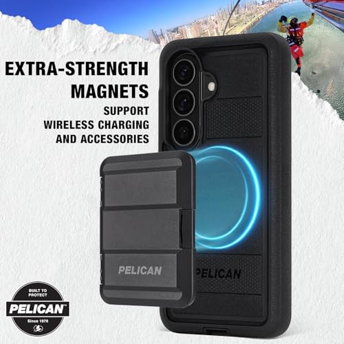Pelican Voyager Samsung Galaxy S26 Case - Rugged Phone Case - Black | Magnetic & Wireless Charging Case with 24ft Military-Grade Drop Protection & Belt Clip Holster for Samsung Galaxy S26 - color: Voyager Black, size: Samsung Galaxy S26