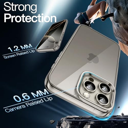 JETech Case for iPhone 16 Pro Max 6.9-Inch, Non-Yellowing Shockproof Phone Bumper Cover, Anti-Scratch Clear Back (Natural Titanium) - color: Natural Titanium, size: iPhone 16 Pro Max