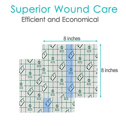 Waterproof Shower Protector Bandage 8x8 inch for Large Port Surgery Incisions Guard Tattoo Second Skin Healing Aftercare Cover Bath Patch Transparent Film Clear Adhesive Wounds Dressing (Pack of 50) - size: 8x8 Inch (Pack of 50)