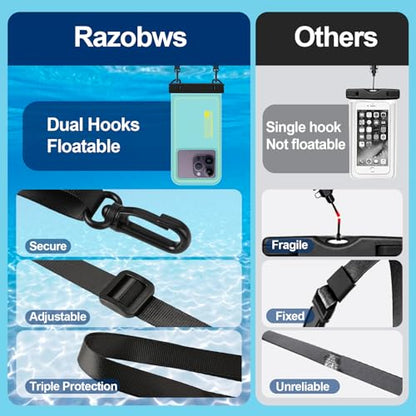 IP68 Waterproof Phone Pouch Floating, Up to 6.7", Green - color: Green, size: Up to 6.8"