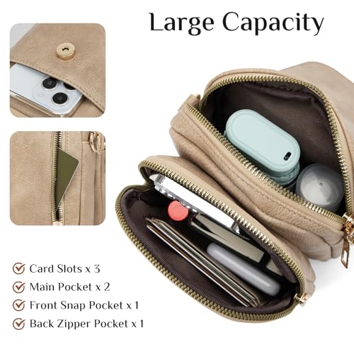 Fashion Small Crossbody Bags for Women Trendy Designer Cell Phone Purses | Adjustable Straps,with Card Holder,Detachable Wristlet Strap,small Cross Body Bag for Woman,Mini Bags,Travel Purse,Work,Gym - color: Dark Apricot
