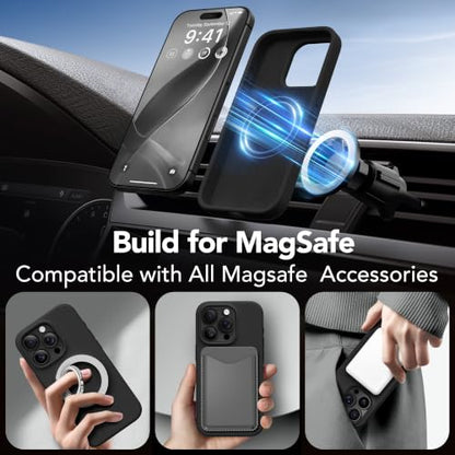 GONEZ Magnetic for iPhone 16 Pro Case, Silicone Cover Black - color: Black, size: Iphone 16 Pro